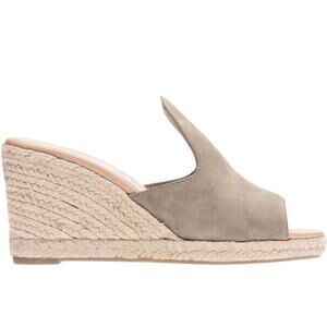Manebi Hamptons Sabot Wedge Sandals Suede Espadrille Mule 38 7.5